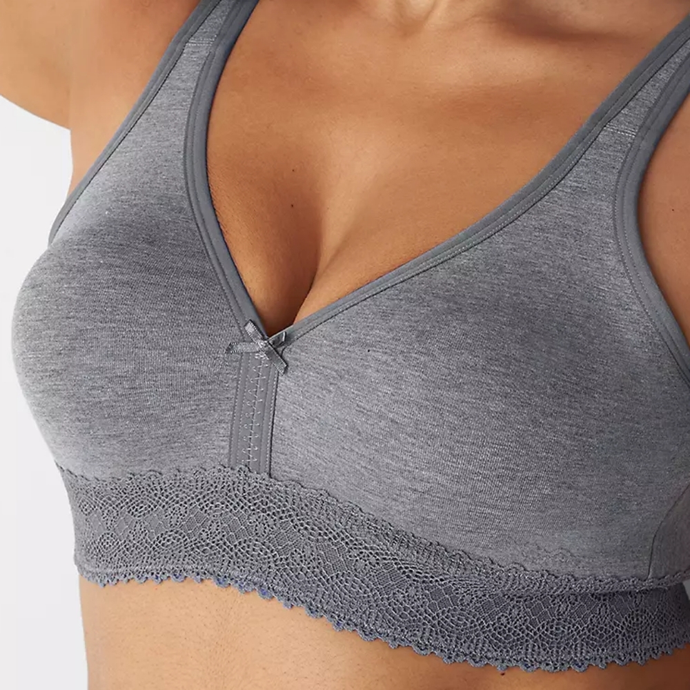 NWT Cotton Unlined No-Wire Bra with Lace